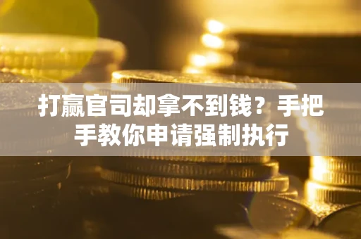 武汉打赢官司却拿不到钱？手把手教你申请强制执行