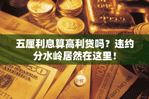 武汉五厘利息算高利贷吗？违约分水岭居然在这里！