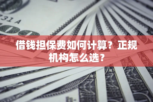 武汉借钱担保费如何计算？正规机构怎么选？