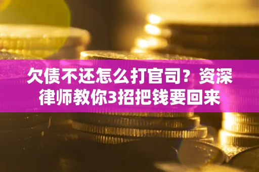 武汉欠债不还怎么打官司？资深律师教你3招把钱要回来