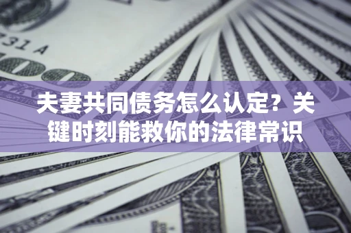 武汉夫妻共同债务怎么认定？关键时刻能救你的法律常识